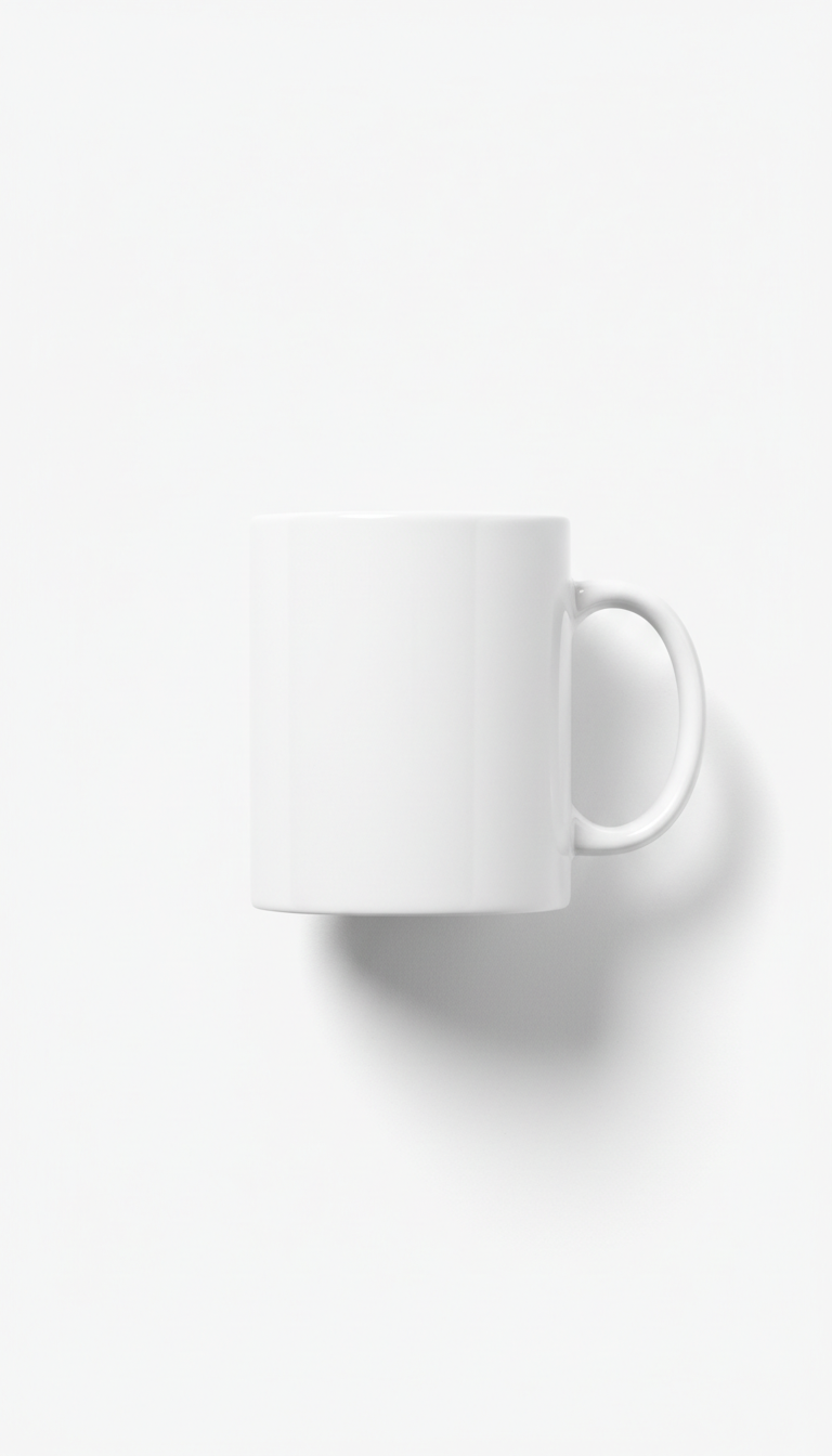 Taza de cerámica blanca minimalista